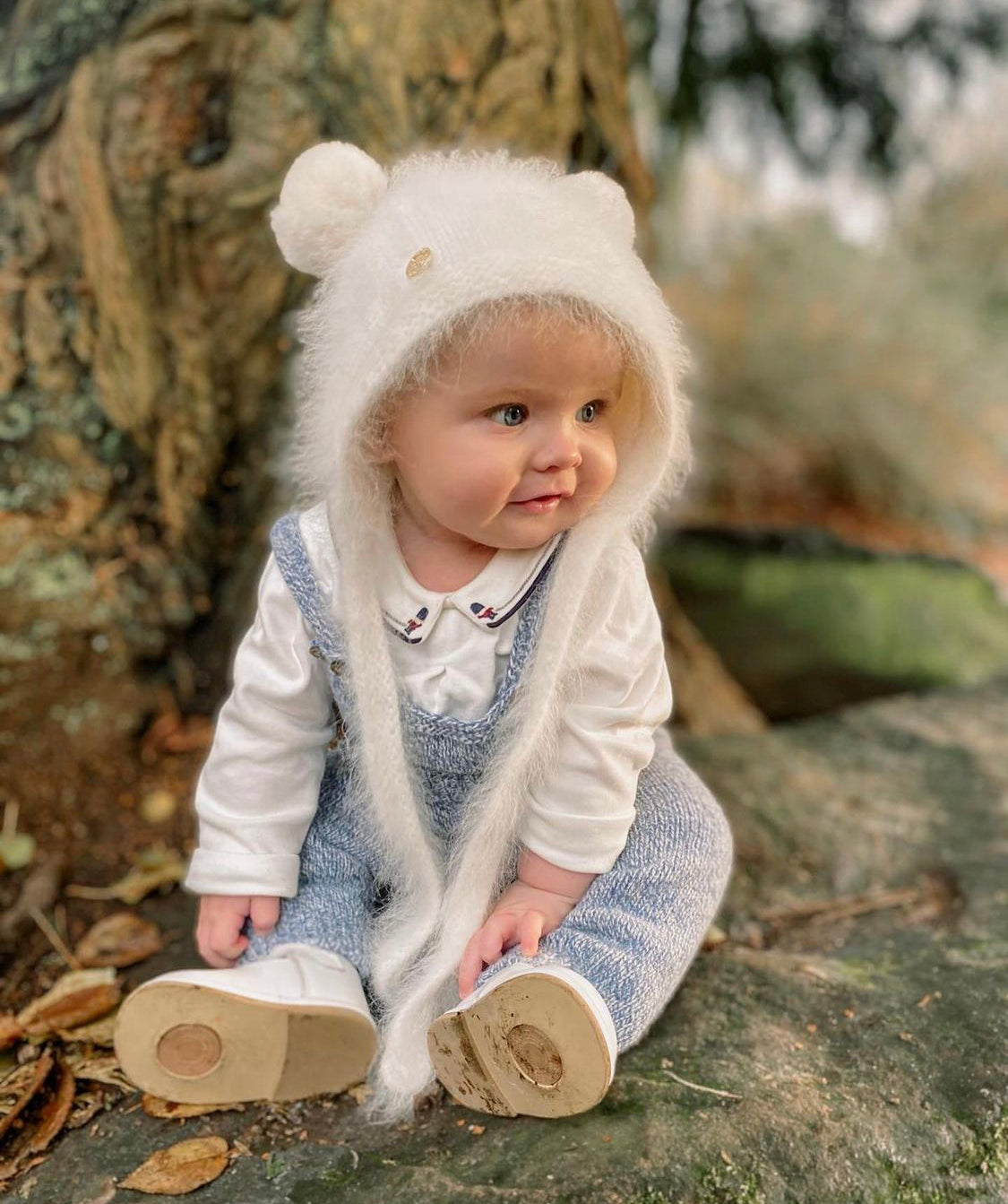 Petite Maison Kids White 'Teddy' Cashmere Hat - Rose & Albert
