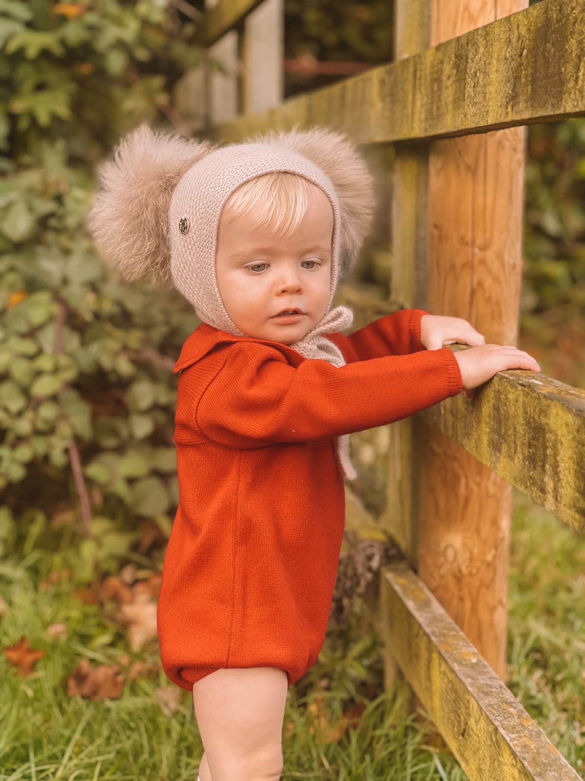 Petite Maison Kids Beige Honeycomb Cashmere Fur Bonnet - Rose & Albert