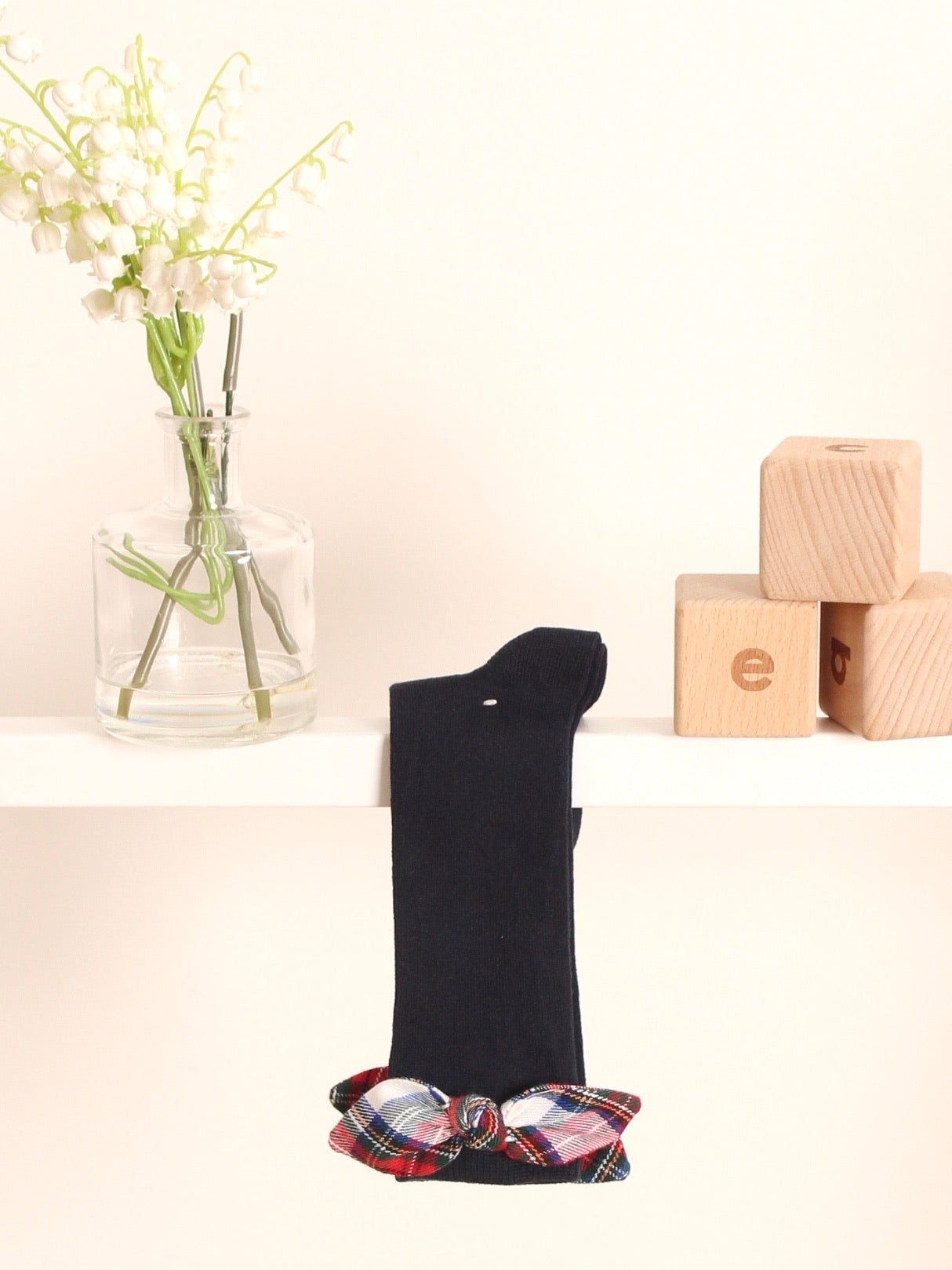 Meia Pata tartan bow knee socks - Rose & Albert