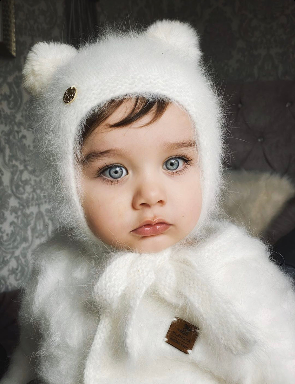 Petite Maison Kids White 'Teddy' Cashmere Hat - Rose & Albert