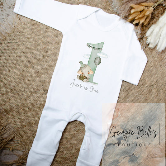 Birthday Babygrow / Vest - Elephant Design