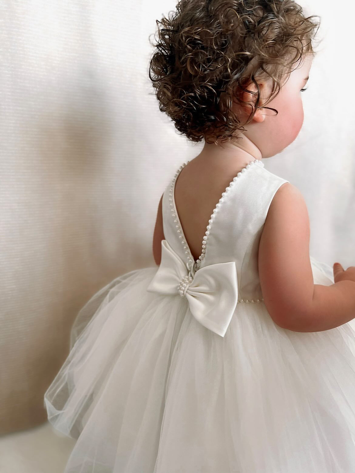 Sarah Louise Ivory Pearl Occasion Dress - Rose & Albert