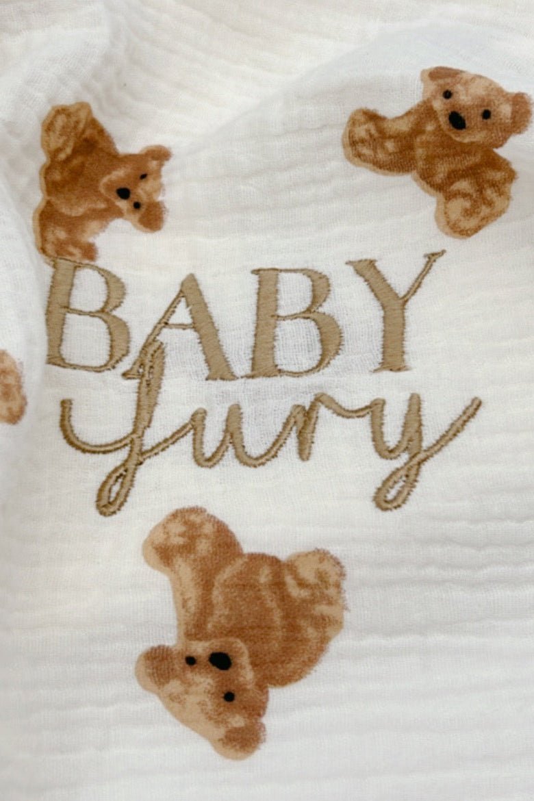 The Bear Muslin Blanket Swaddle - Cozy Crew Club