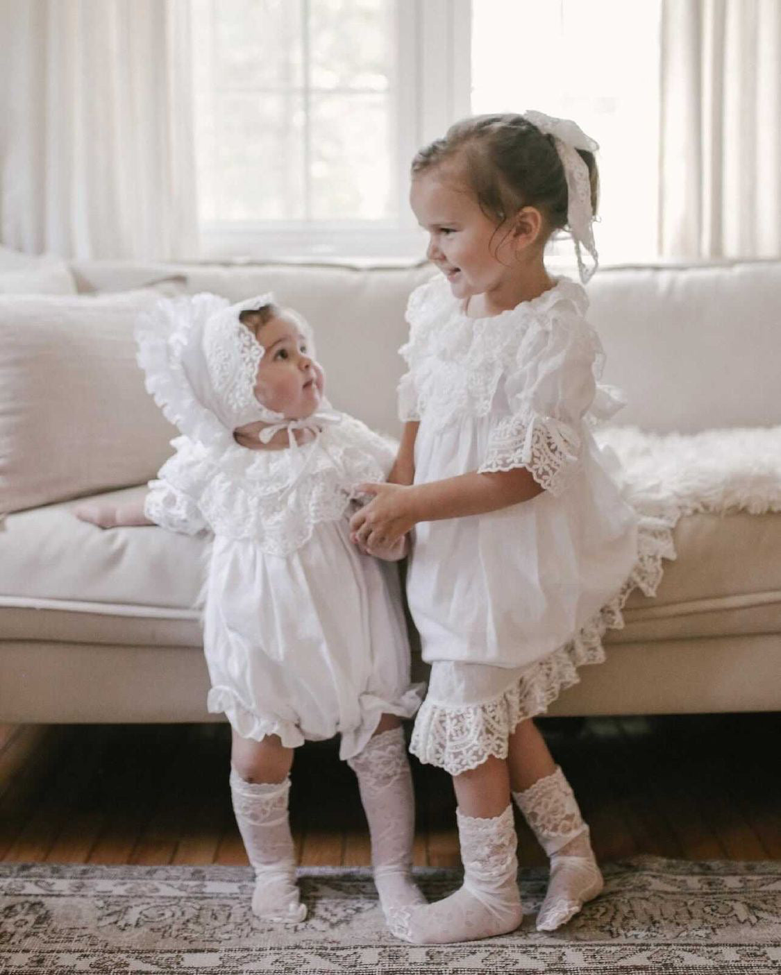 Petite Maison Kids Katherine embroidered linen romper - Rose & Albert