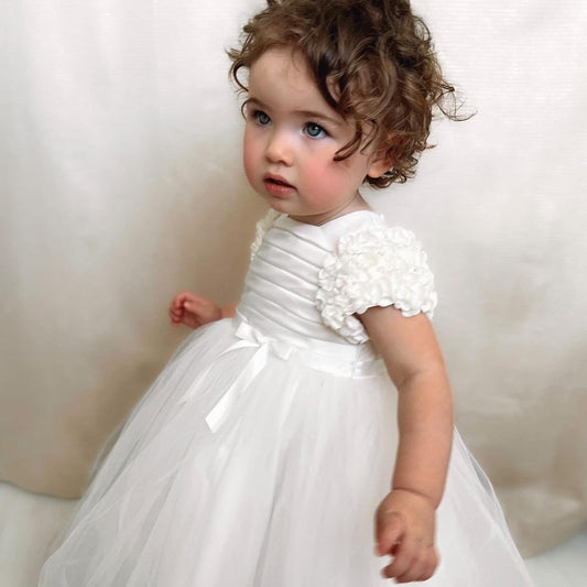 Sarah Louise Ivory Satin & Tulle Occasion Dress - Rose & Albert