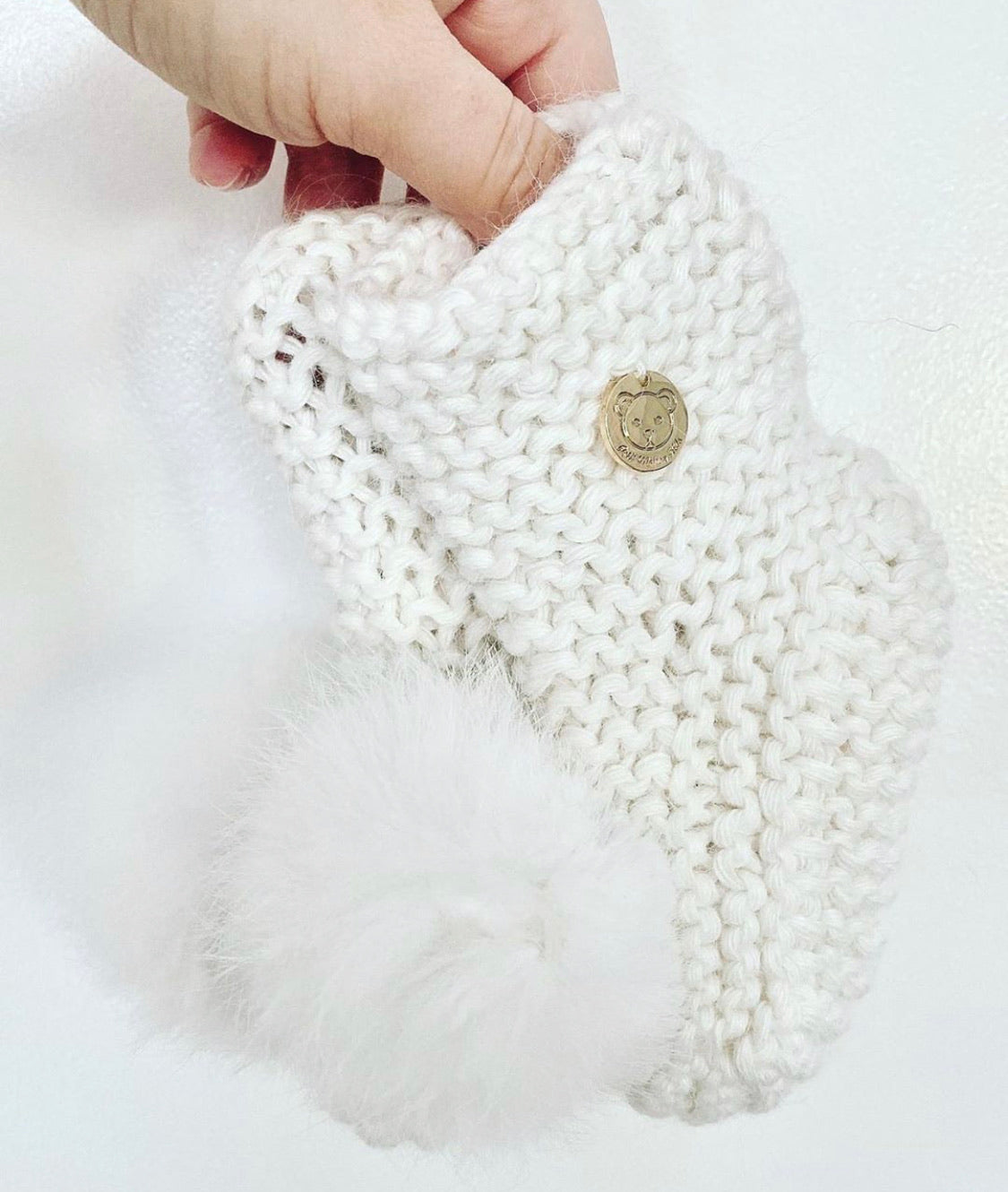 Petit Maison angora pom pom booties pre order - Rose & Albert