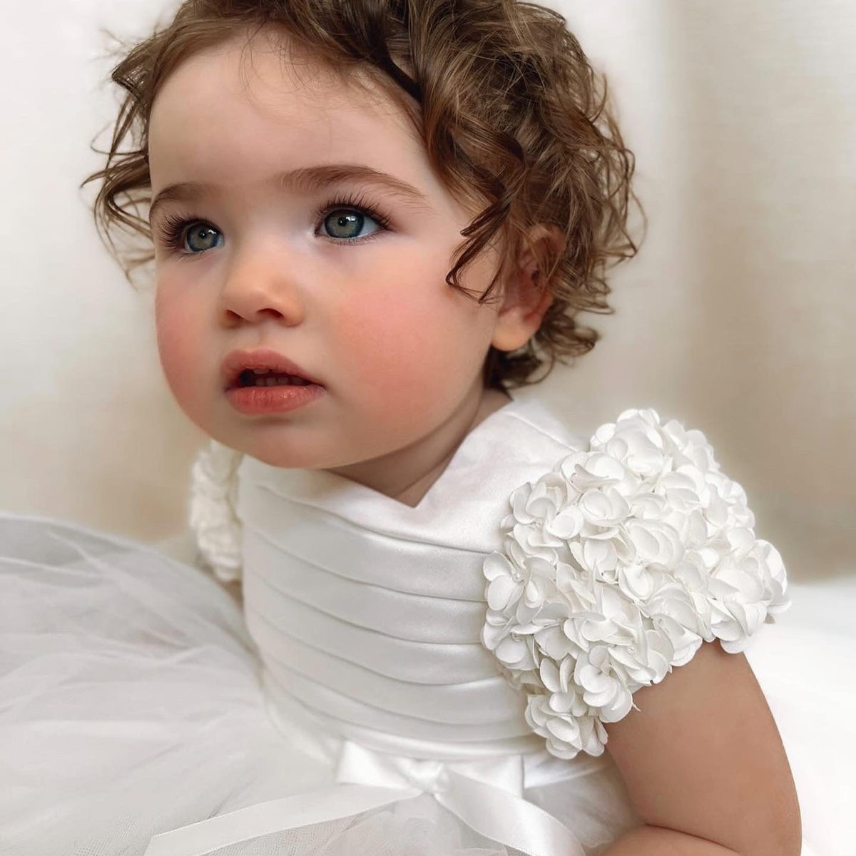 Sarah Louise Ivory Satin & Tulle Occasion Dress - Rose & Albert