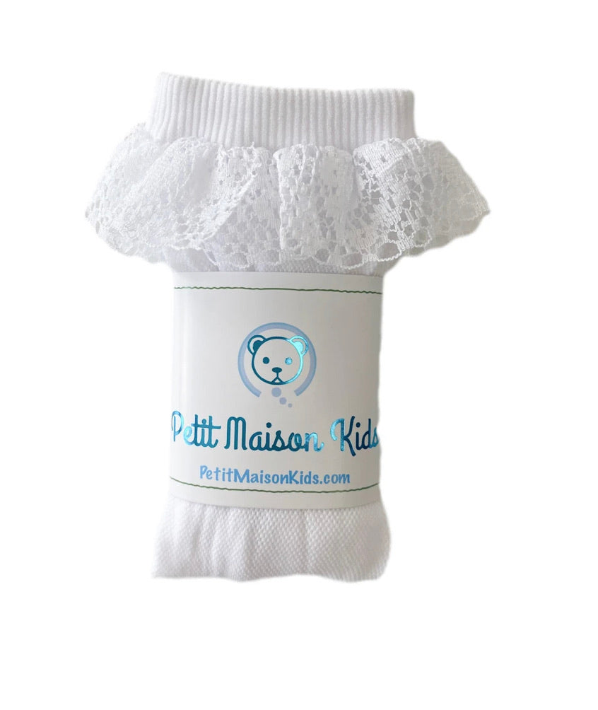 Petite Maison Kids Lana ruffle knee high socks - Rose & Albert