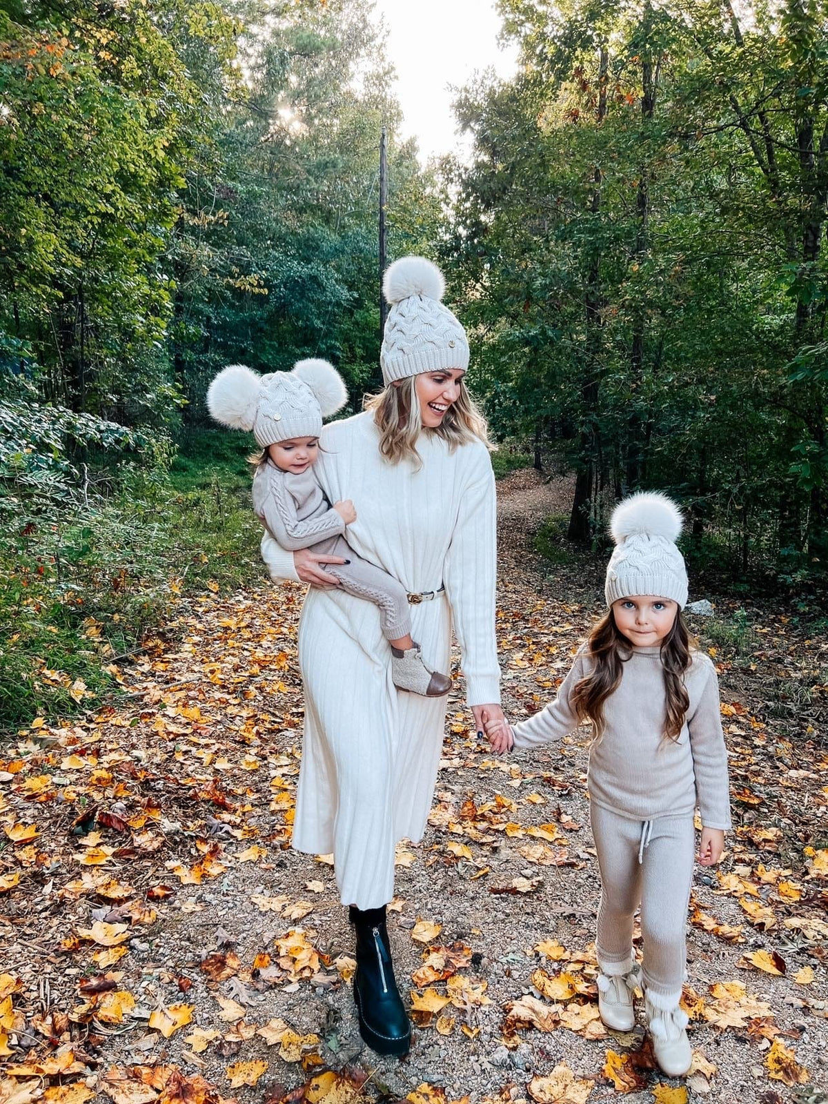 Petite Maison Kids Sandstone Merino Wool Double Pom Hat - Rose & Albert