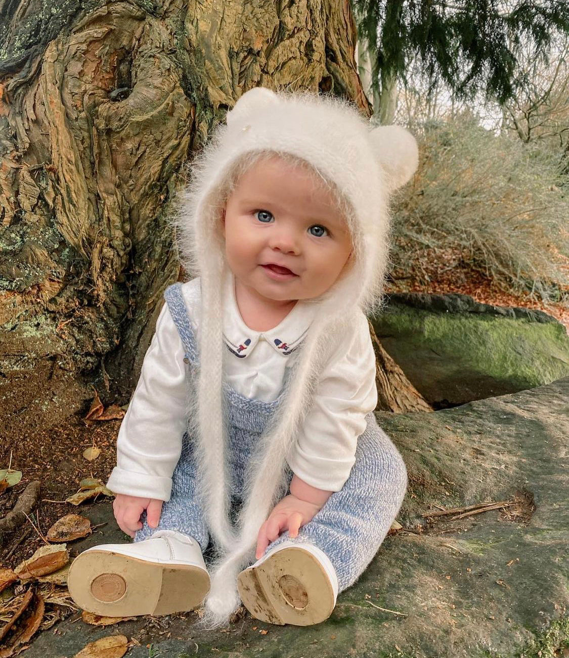 Petite Maison Kids White 'Teddy' Cashmere Hat - Rose & Albert