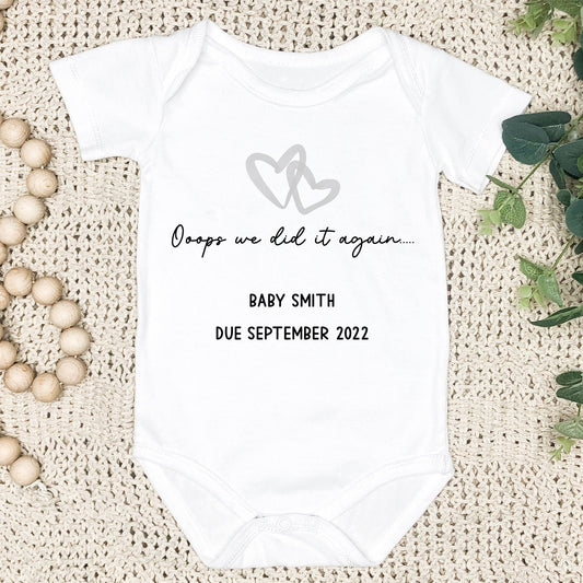 Personalised Baby Announcement Vest