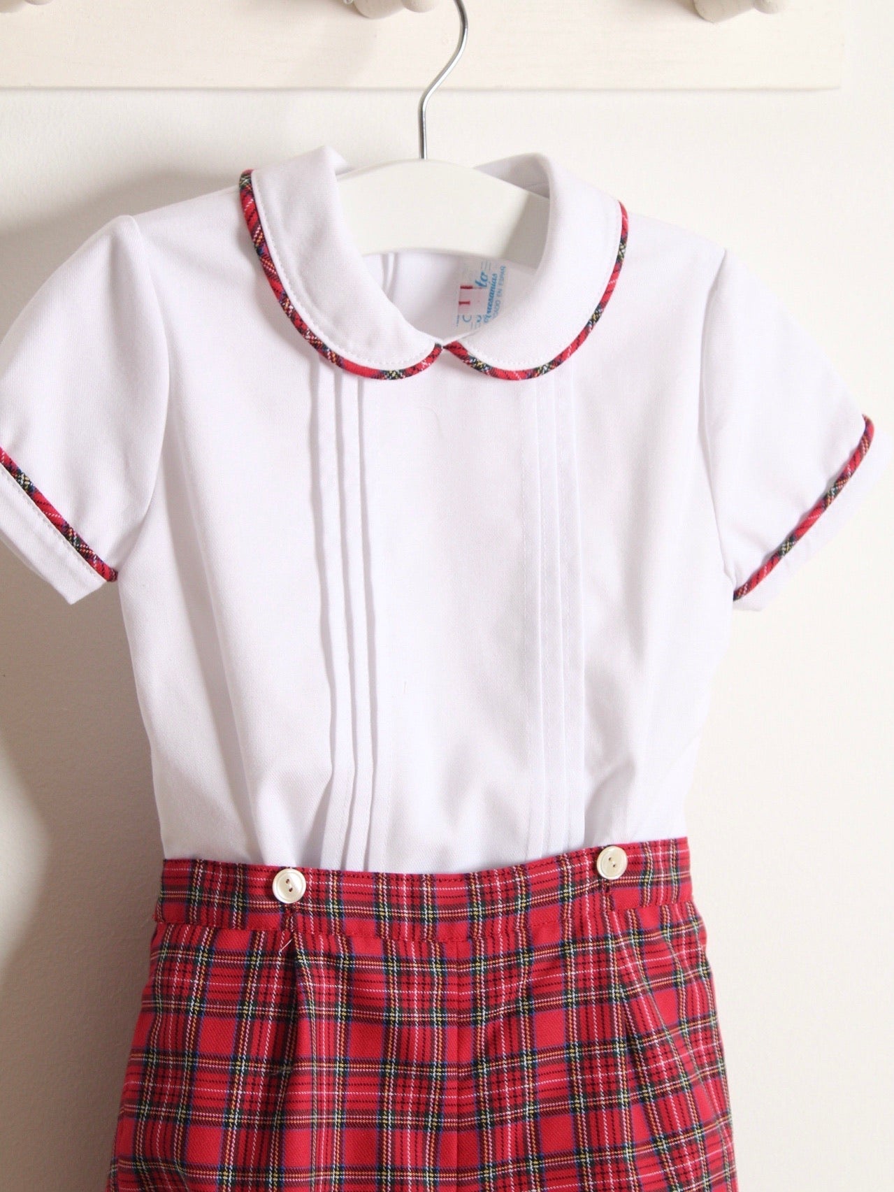 Artesanias Filitia 'Jonas' Red Tartan Short Set - Rose & Albert