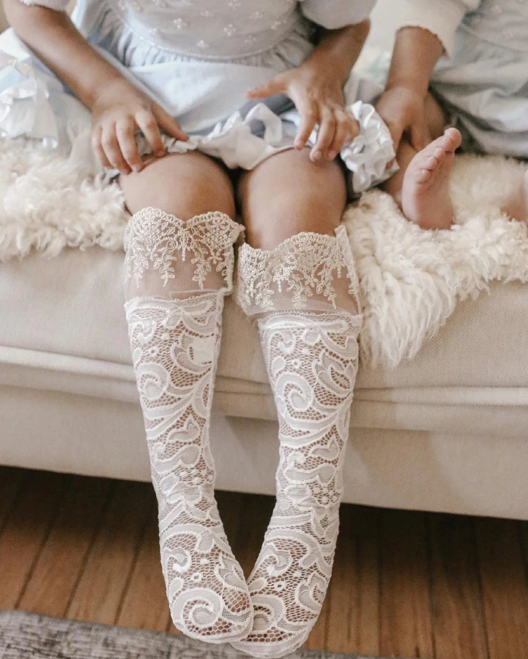 Petite Maison Kids Ivory 'Aida' Lace Socks - Rose & Albert