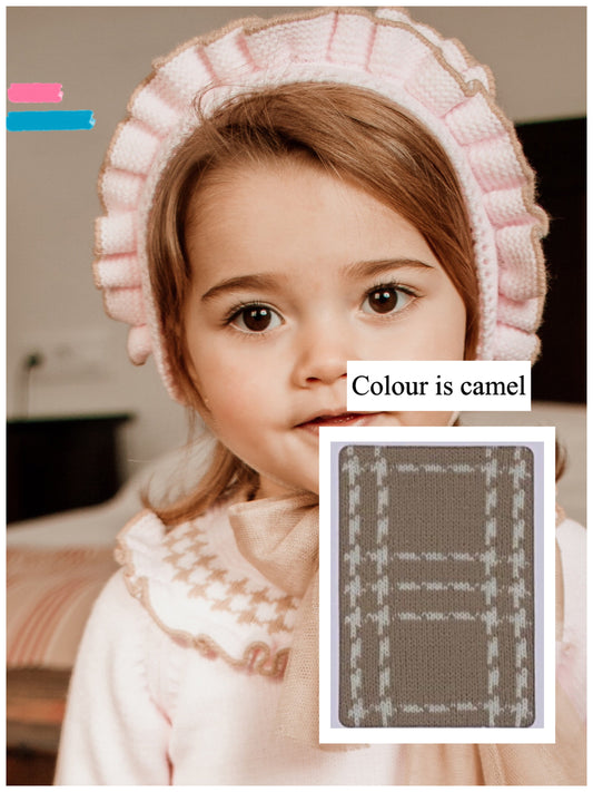 Rahigo Camel Bonnet with Tulle Bow - Rose & Albert