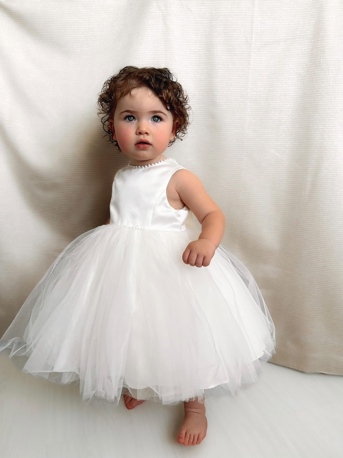 Sarah Louise Ivory Pearl Occasion Dress - Rose & Albert
