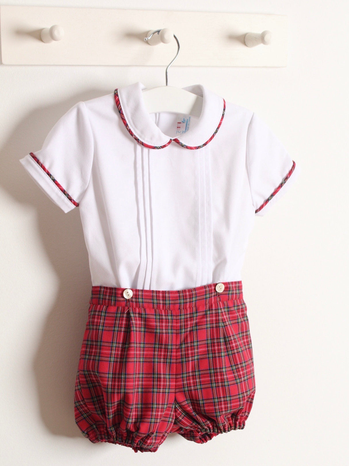 Artesanias Filitia 'Jonas' Red Tartan Short Set - Rose & Albert