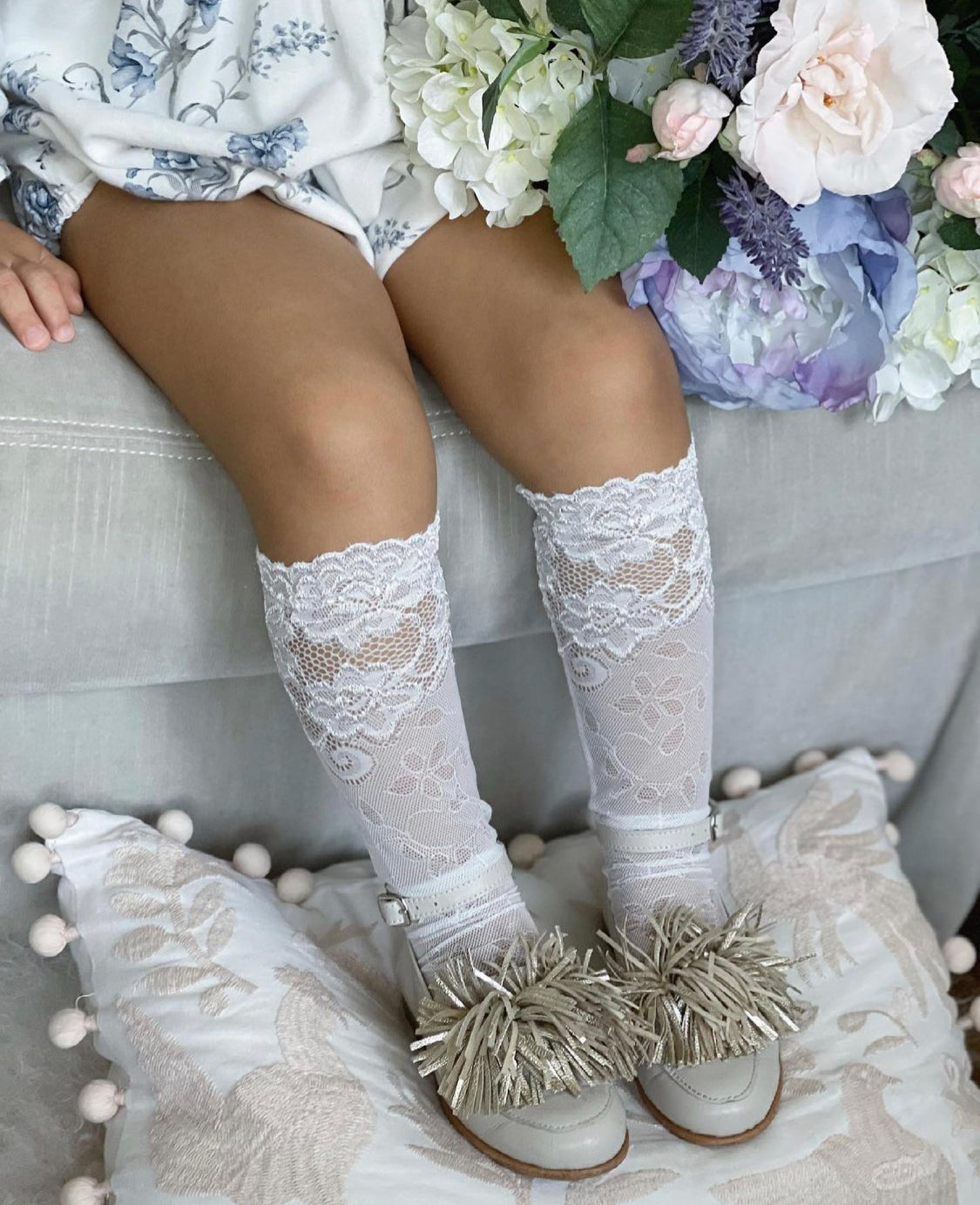 Petite Maison Kids Floral Lace Socks - Rose & Albert