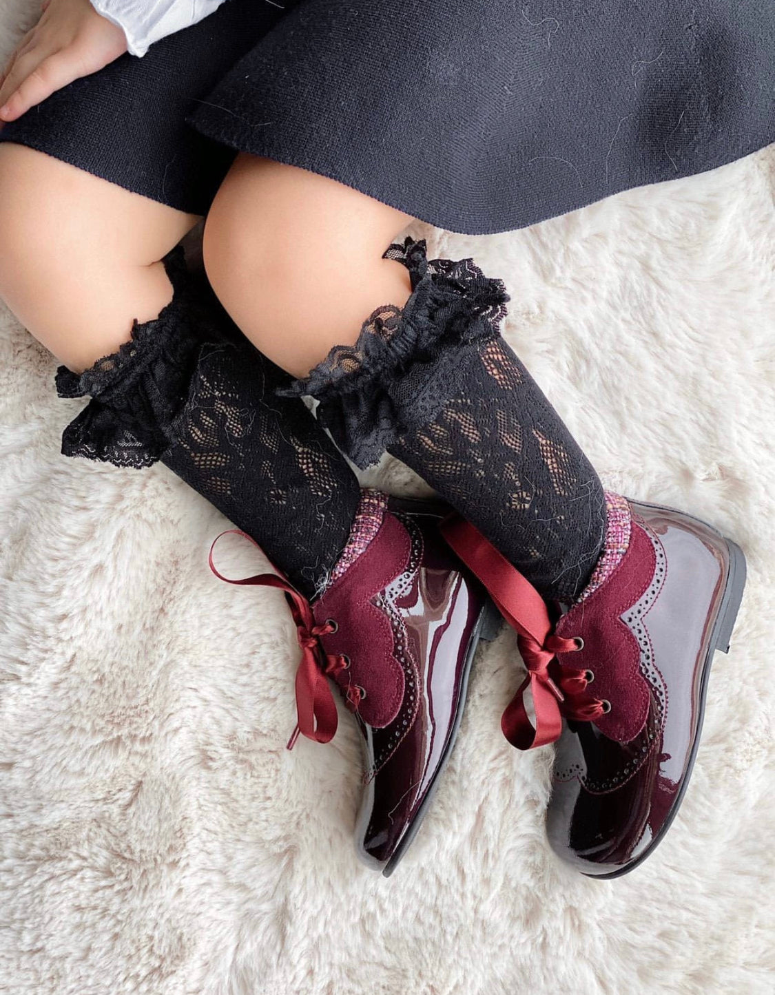 Petite Maison Kids Black 'Lola' Lace Socks - Rose & Albert