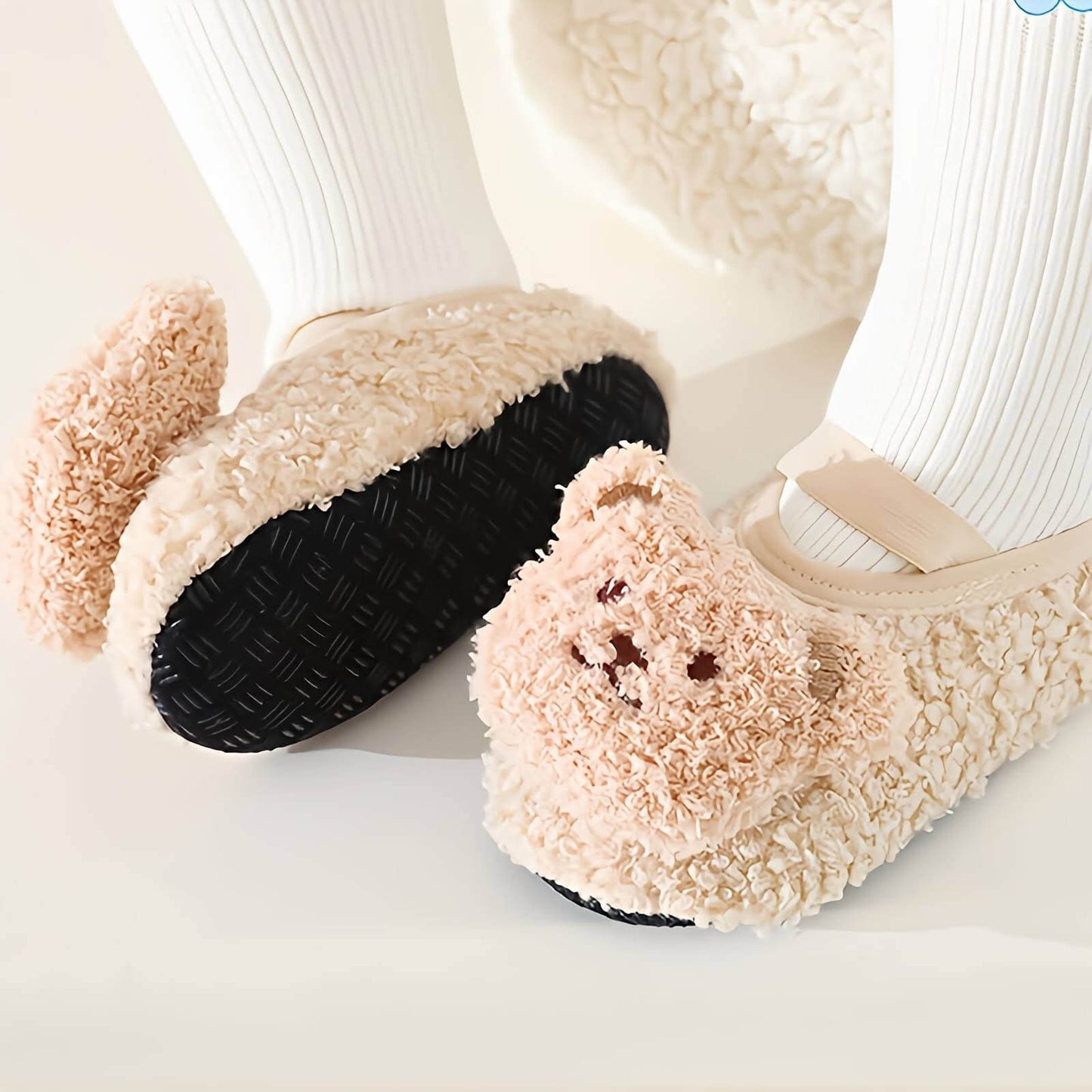 The Bear Strap Slippers in Beige