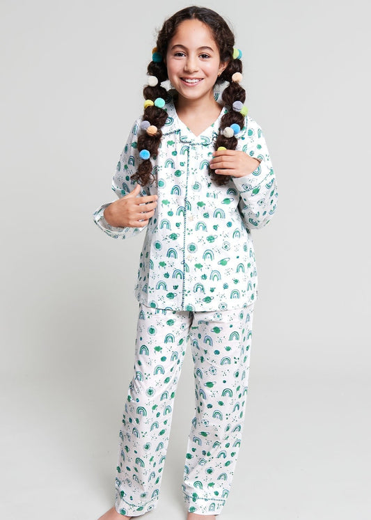 interstellar vibes - organic cotton kids pyjama set - Kutti Lulu