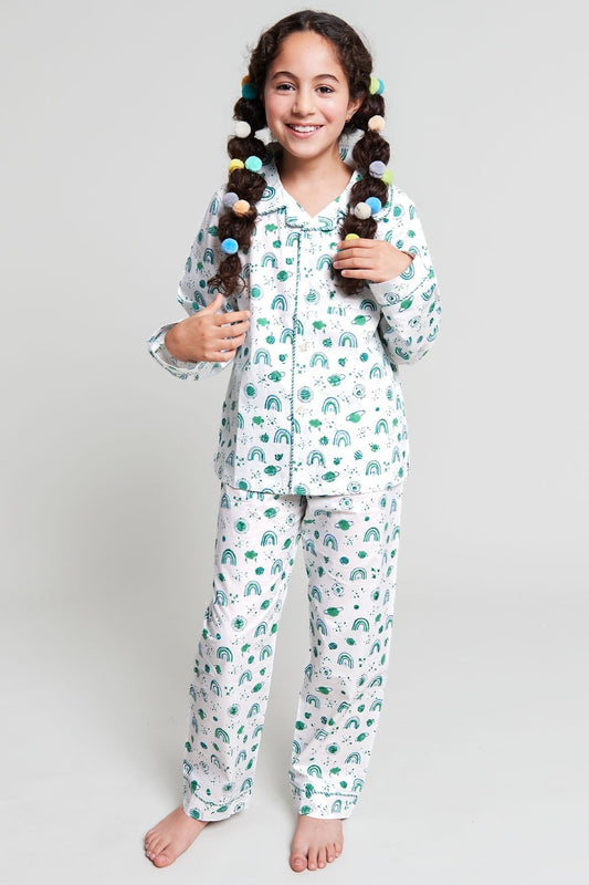 interstellar vibes - organic cotton kids pyjama set - Kutti Lulu