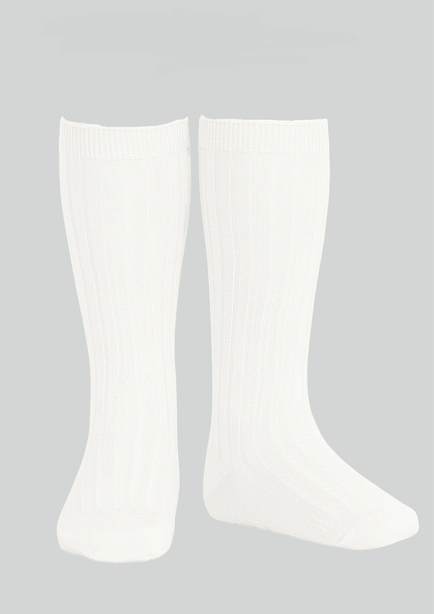 Condor ivory ribbed knee socks