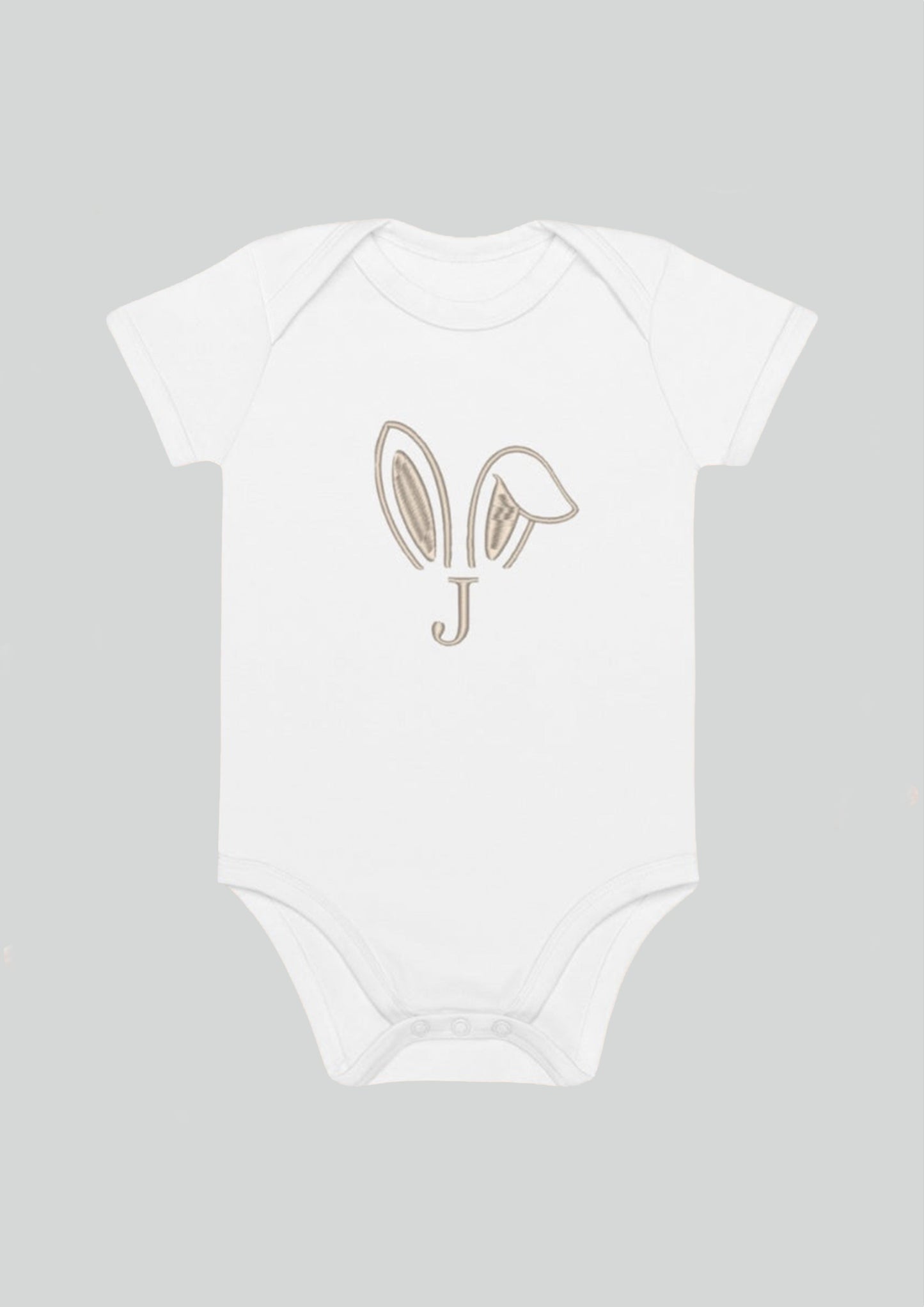 Easter Bunny Initial Personalised Embroidered Bunny Bodysuit in Red