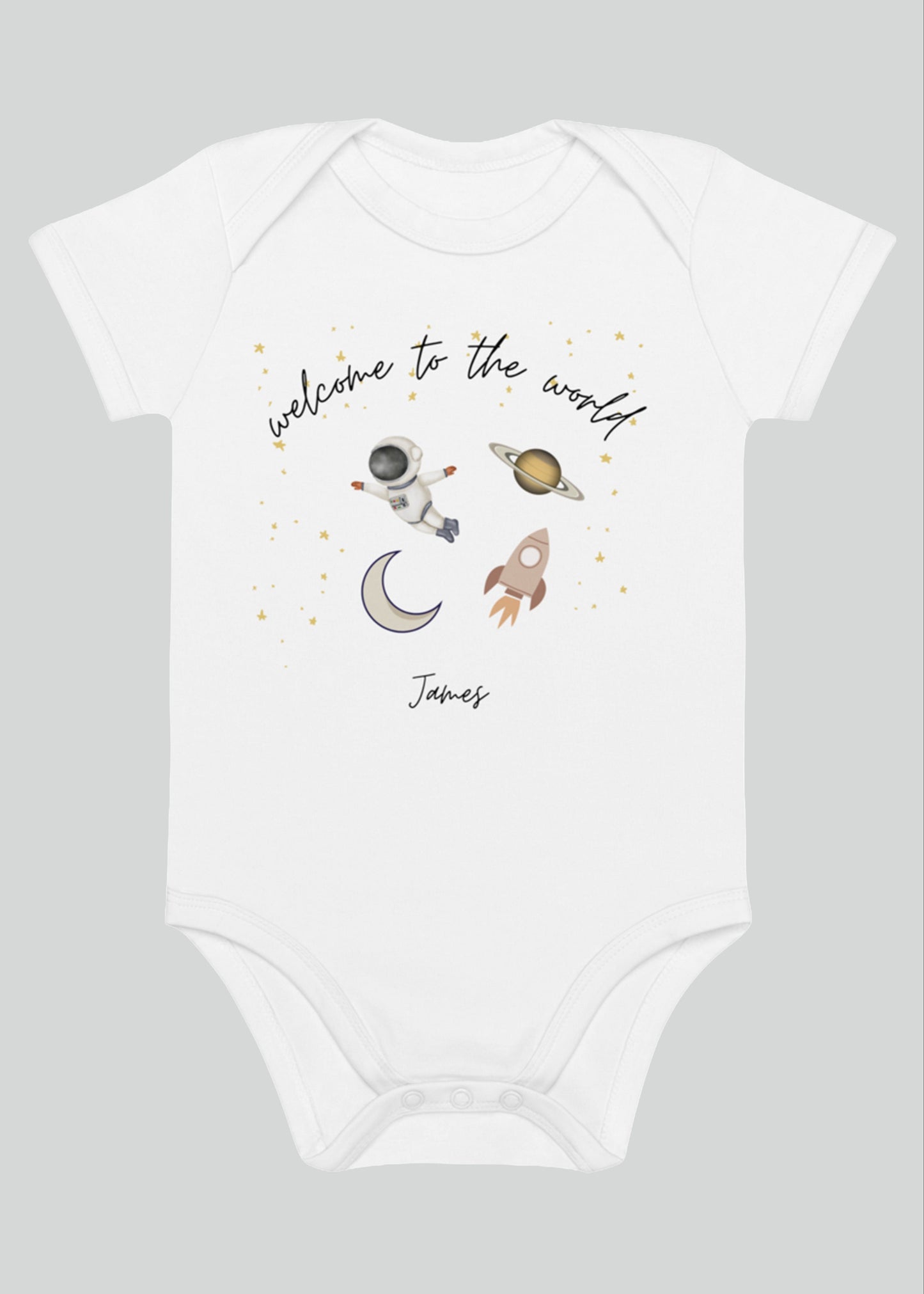 Welcome to the World Galaxy Personalised Name Bodysuit