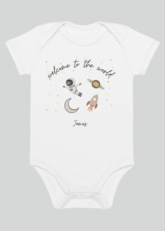 Welcome to the World Galaxy Personalised Name Bodysuit