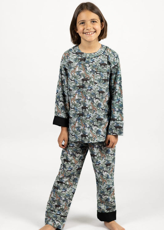 jungle maze - organic cotton kids pyjama set - Kutti Lulu
