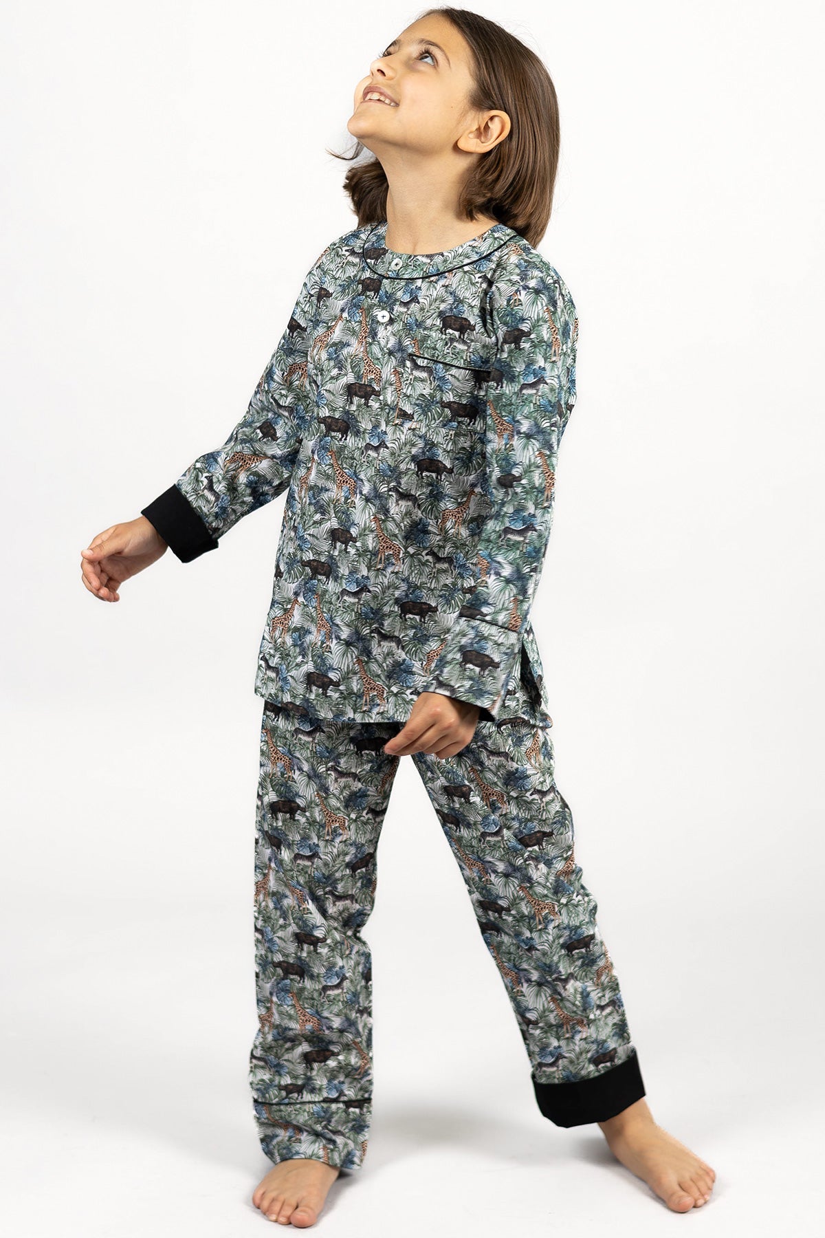 jungle maze - organic cotton kids pyjama set - Kutti Lulu