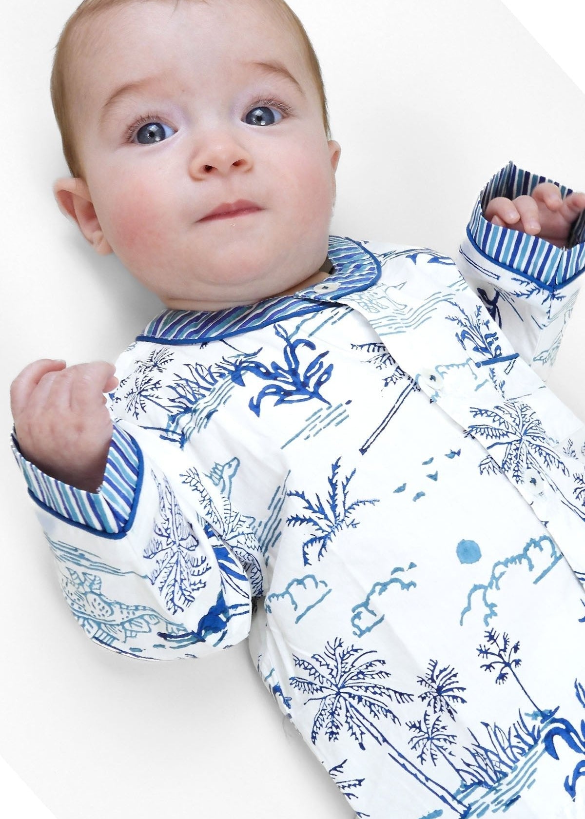 jurassic landscape - organic cotton baby pyjama set - Kutti Lulu