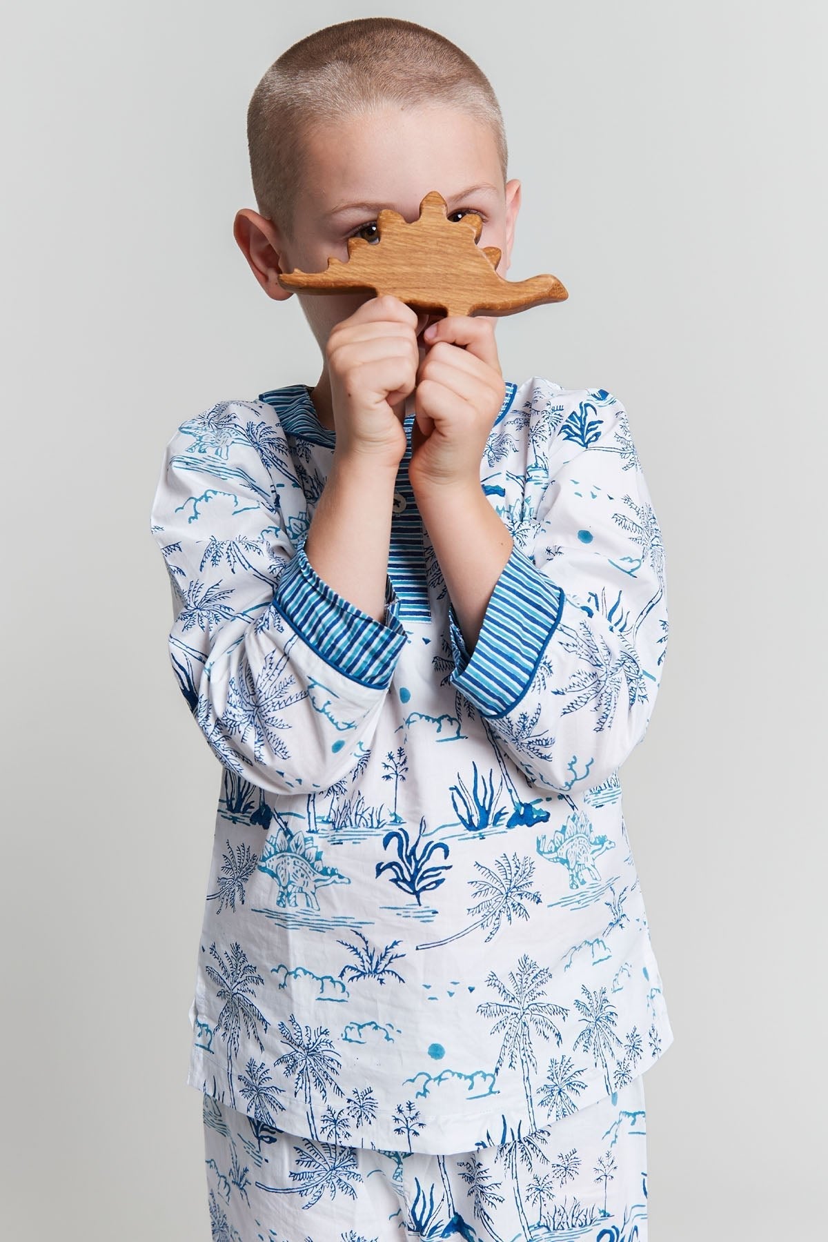jurassic landscape - organic cotton kids pyjama set - Kutti Lulu