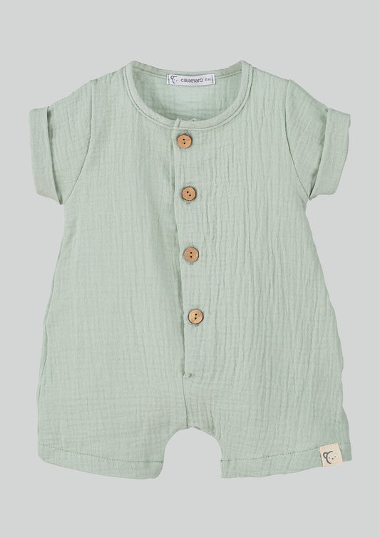 Calamaro Baby Mint Cheesecloth Romper
