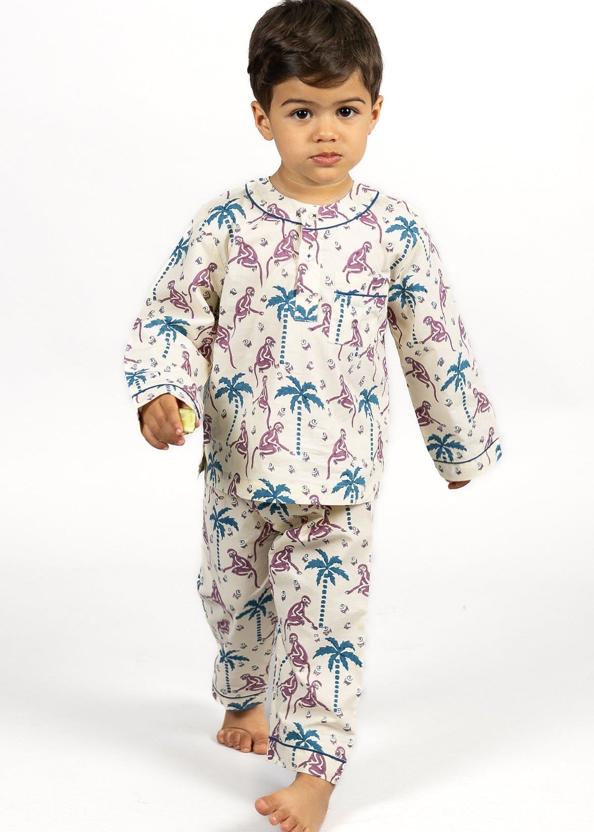 monkey capers - organic cotton kids pyjama set - Kutti Lulu