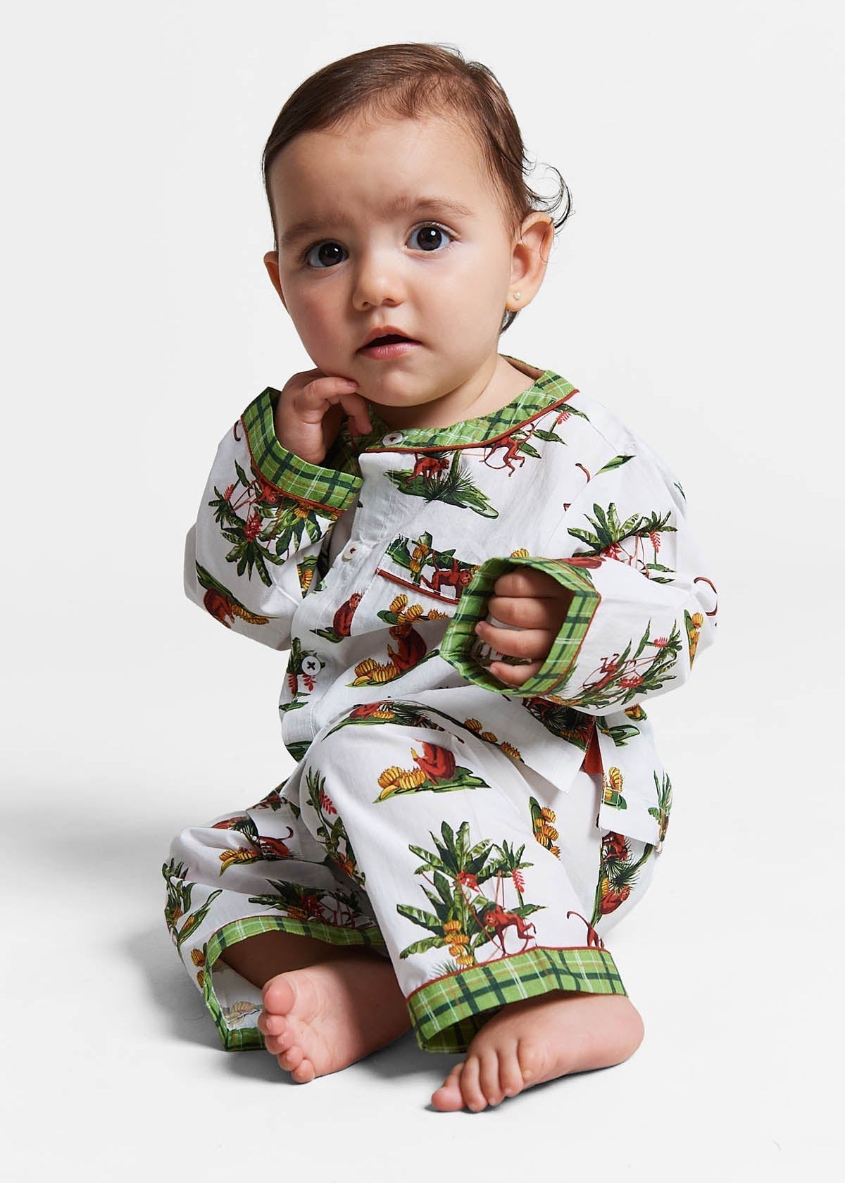 monkey gone bananas - organic cotton baby pyjama set - Kutti Lulu
