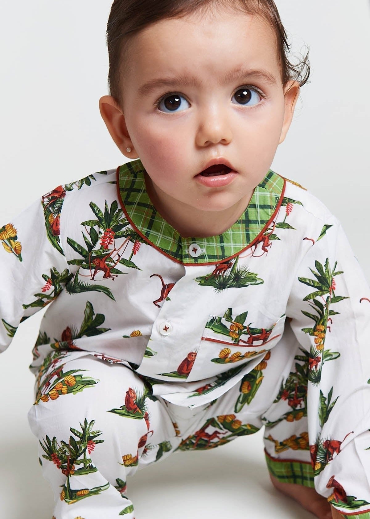 monkey gone bananas - organic cotton baby pyjama set - Kutti Lulu