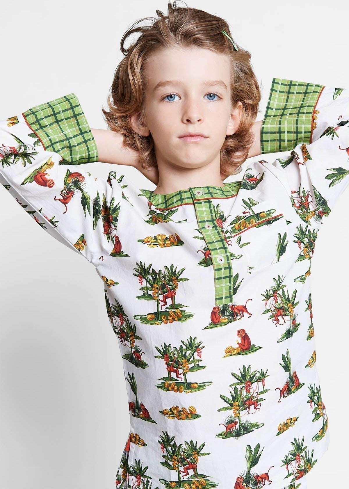 monkey gone bananas - organic cotton kids pyjama set - Kutti Lulu