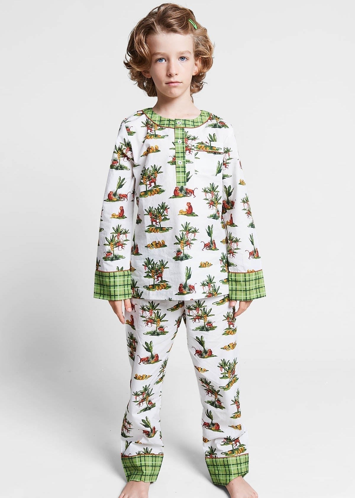 monkey gone bananas - organic cotton kids pyjama set - Kutti Lulu