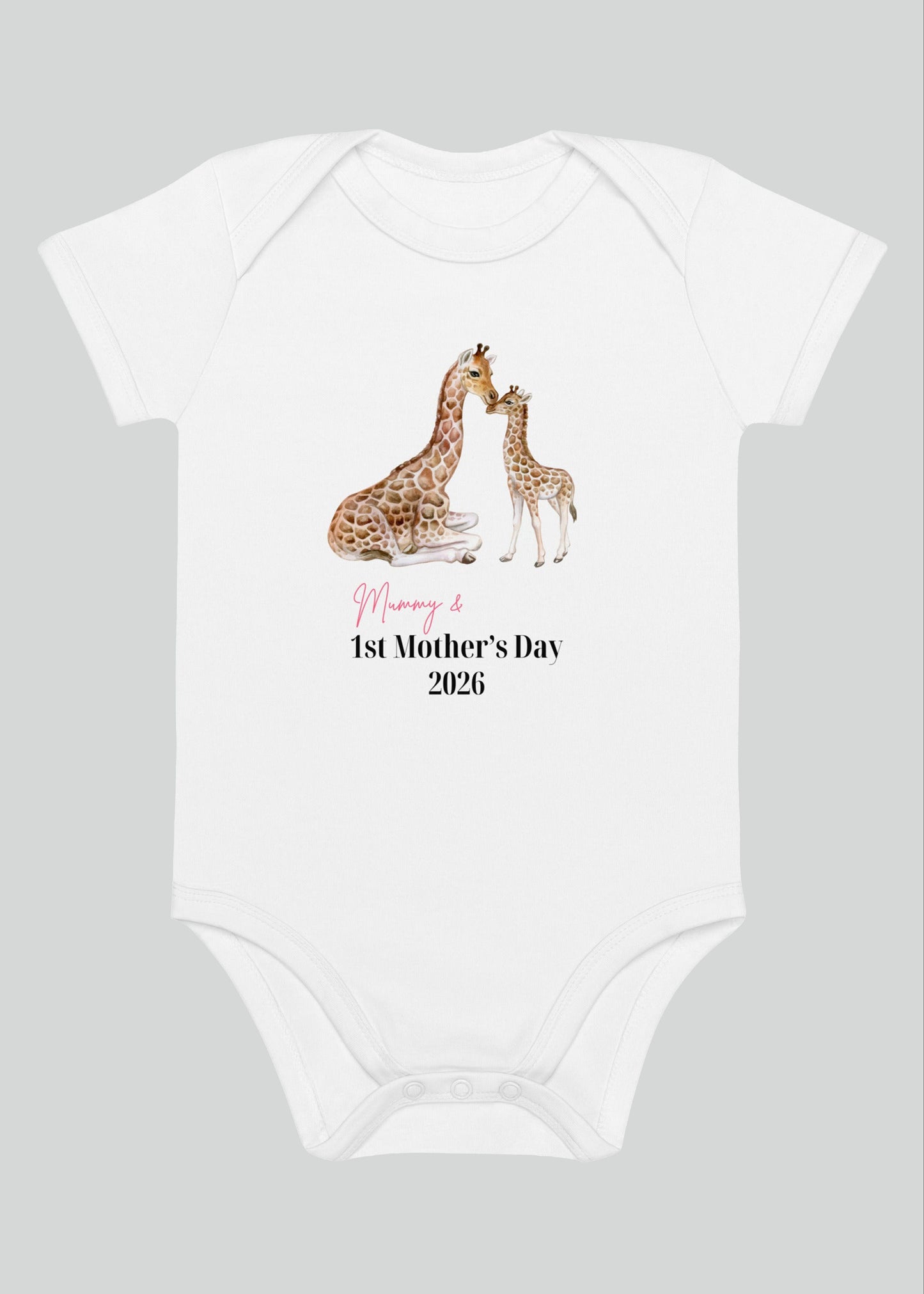 Giraffe Happy Mother's Day 2026 Personalised Bodysuit