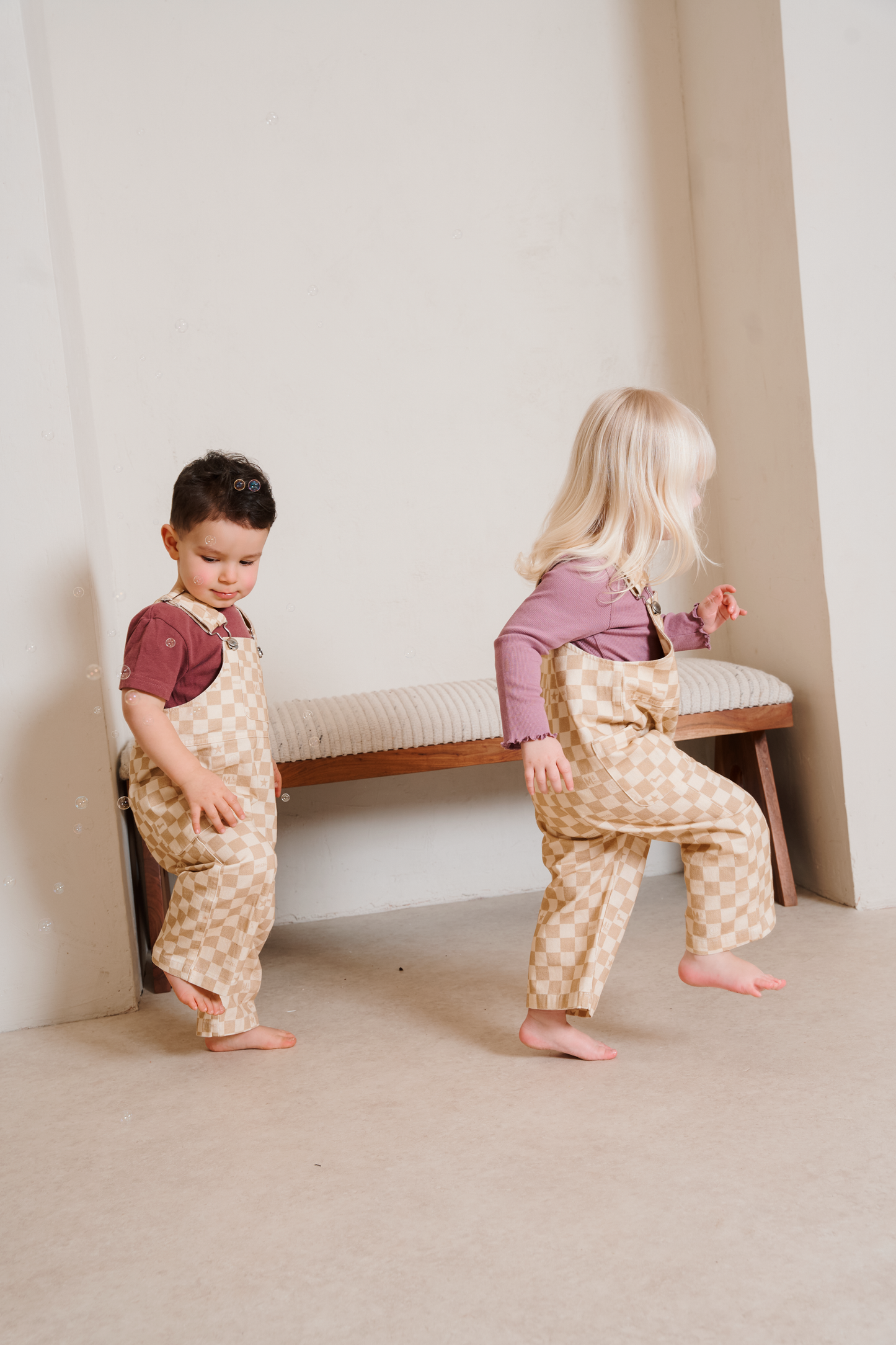 Willow Sands Check Dungarees