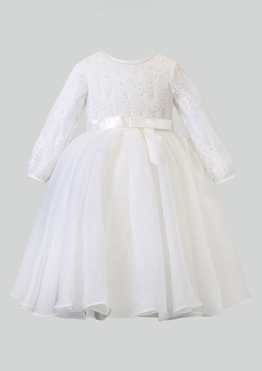Sarah Louise Lace & Tulle Occasion Dress in White