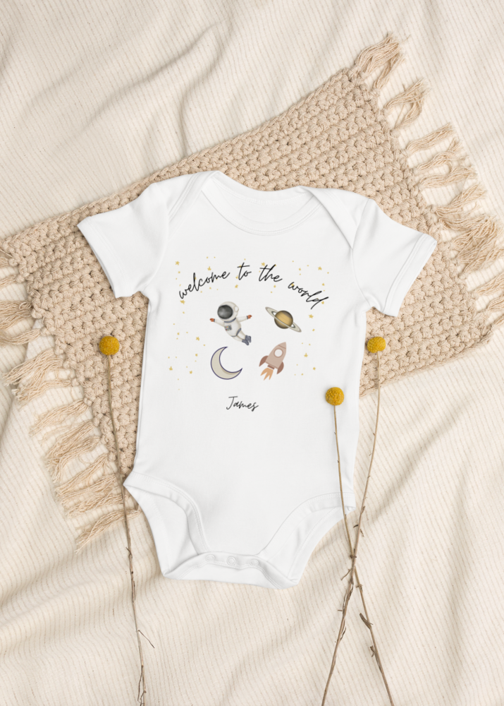 Welcome to the World Galaxy Personalised Name Bodysuit