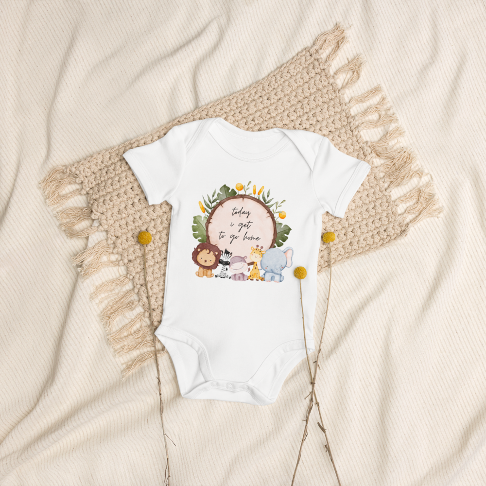 Today I Get to Go Home Safari Drum Bodysuit