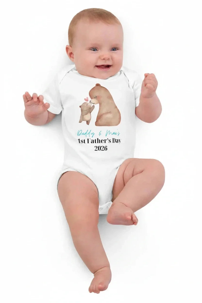 Bear First Father's Day (Personalised Bodysuit) - Cozy Crew Club
