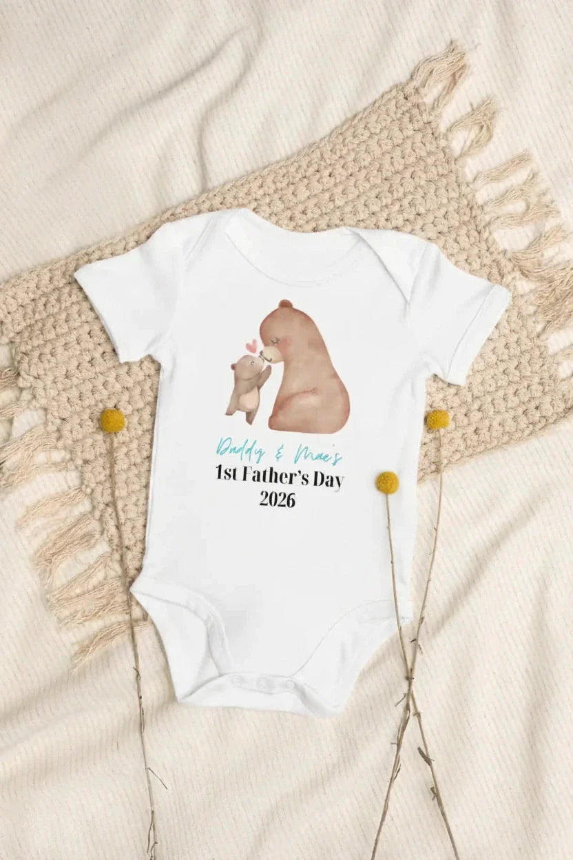 Bear First Father's Day (Personalised Bodysuit) - Cozy Crew Club