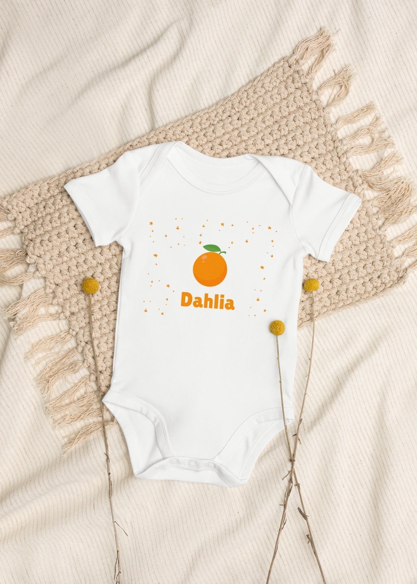Personalised Bodysuit in Orange