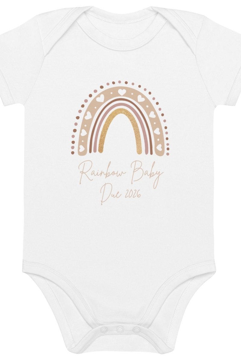 Neutral Heart Rainbow Baby Due Bodysuit - Cozy Crew Club