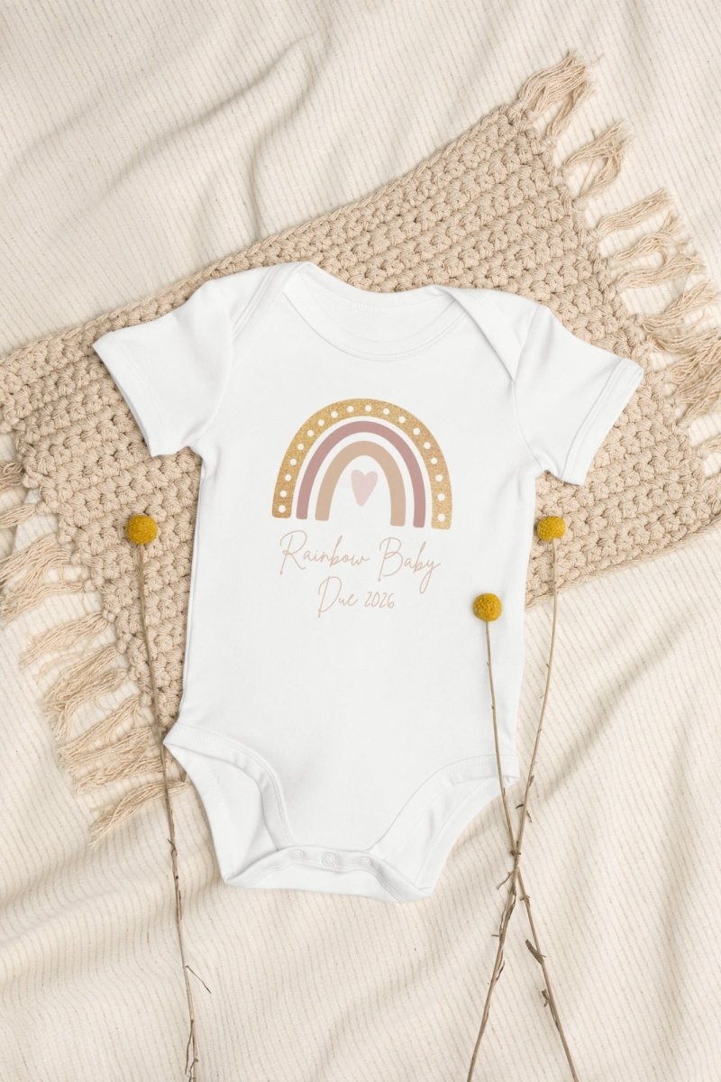 Neutral Rainbow Baby Due Bodysuit - Cozy Crew Club