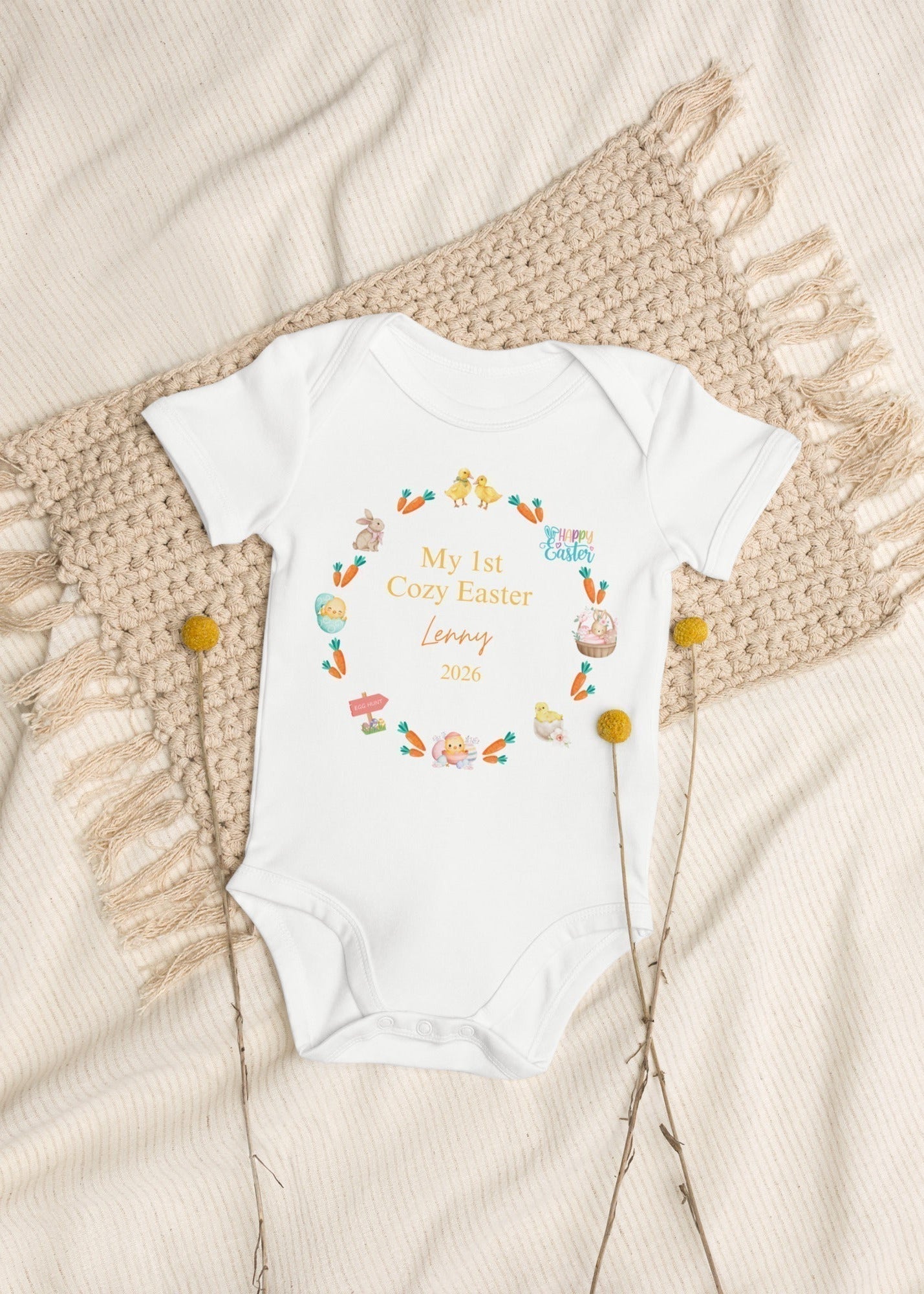 My 1st Cozy Easter 2026 Personalised Name Bodysuit